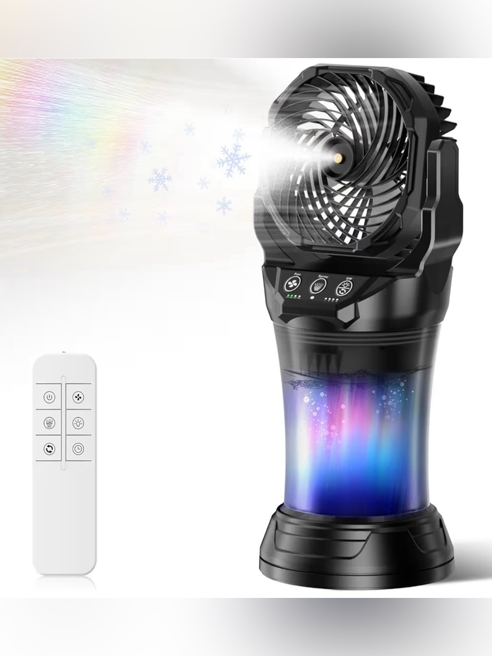 Misting Fans for Outside, Portable Mist Fan with 30000mAh Battery & Remote